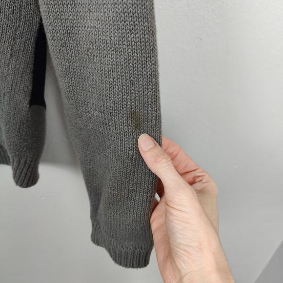 Vintage All Points Scottish Terrier Cardigan Sweater Women Large Gray Knit Ramie - Picture 5 of 7